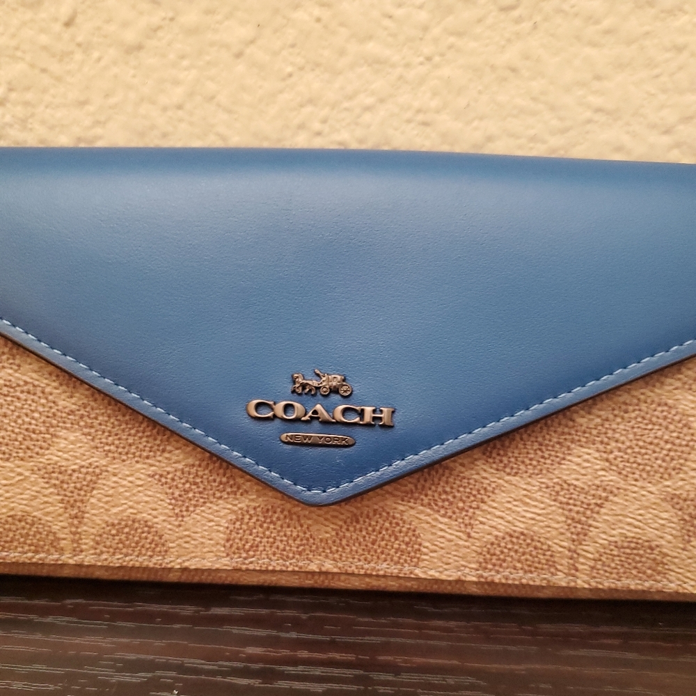 Coach Soft Wallet In Colorblock Signature Canvas - Picture 5 of 9